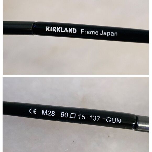 Kirkland Signature M28 Polarized Metal Aviator Sunglasses Gunmetal Grey Unisex - Picture 2 of 8